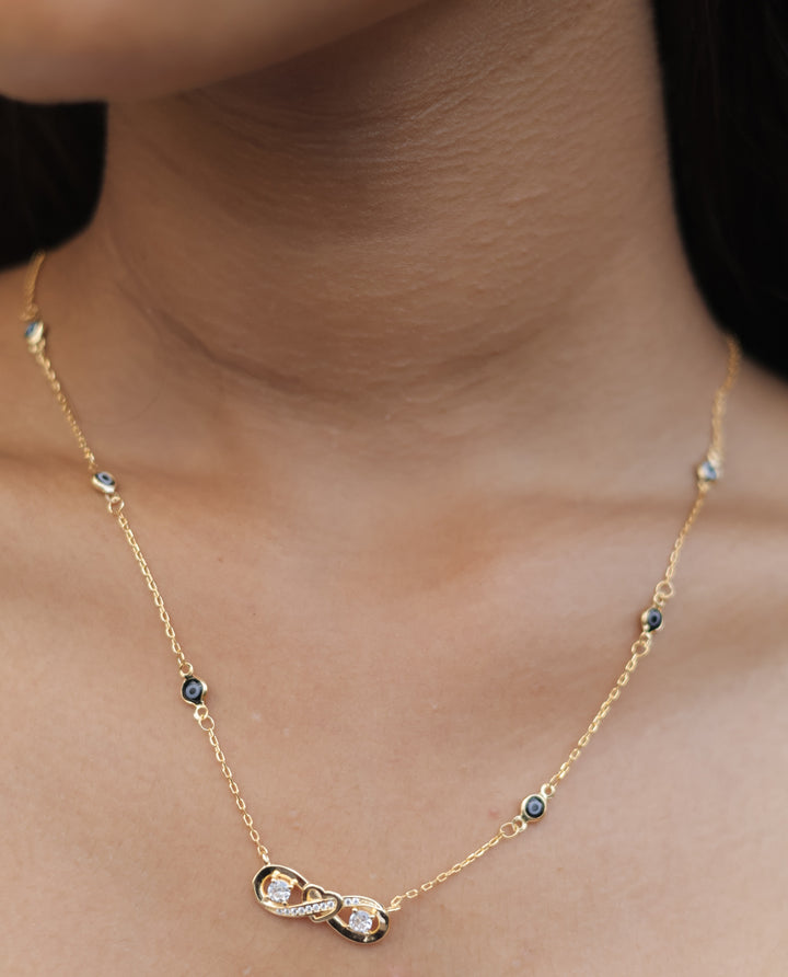 DIAMOND TANMANIYA WITH EVIL EYE CHAIN