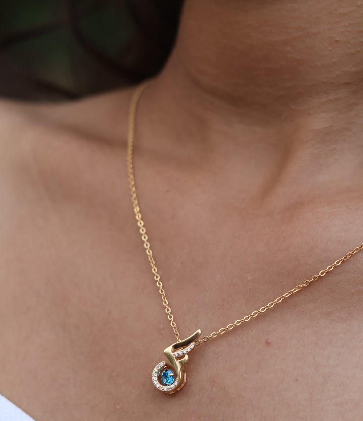 CELESTIAL SWIRL DIAMOND PENDANT WITH CHAIN